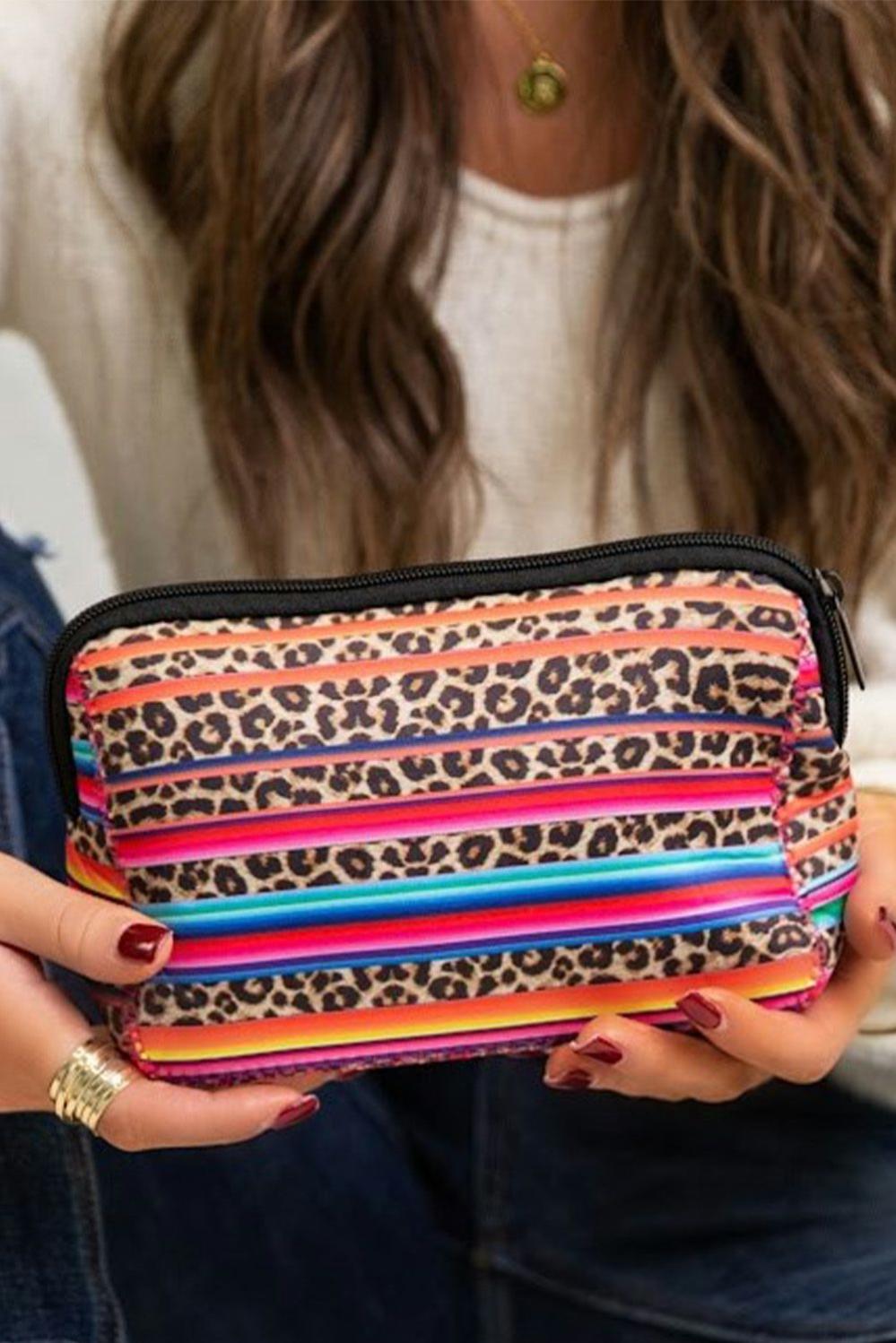 Womens  Makeup Bags | Multicolor Serape Leopard Make up Storage Bag 14*19CM Makeup Bags Makeup Bags