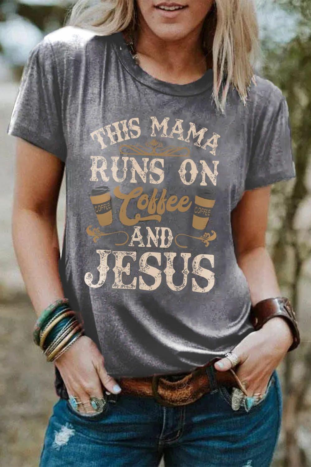 Womens  Graphic Tees | Gray Coffee And Jesus Graphic T-Shirt GRAPHIC Graphic Tees