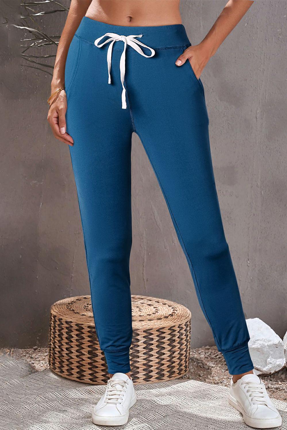 Womens  Pants & Culotte | Drawstring Waist Pocketed Joggers BOTTOMS Pants & Culotte